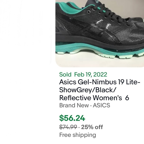 Asics Nimbus lite Colors Womans shoe Sneaker gray black teal reflective Sz 9 - Picture 14 of 14